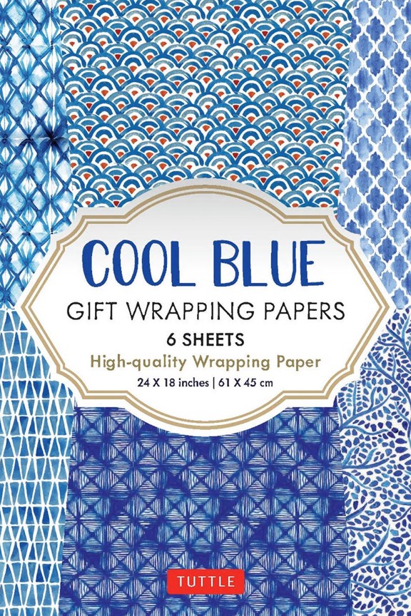 Tuttle - Cool Blue Gift Wrapping Paper (Set of 6)