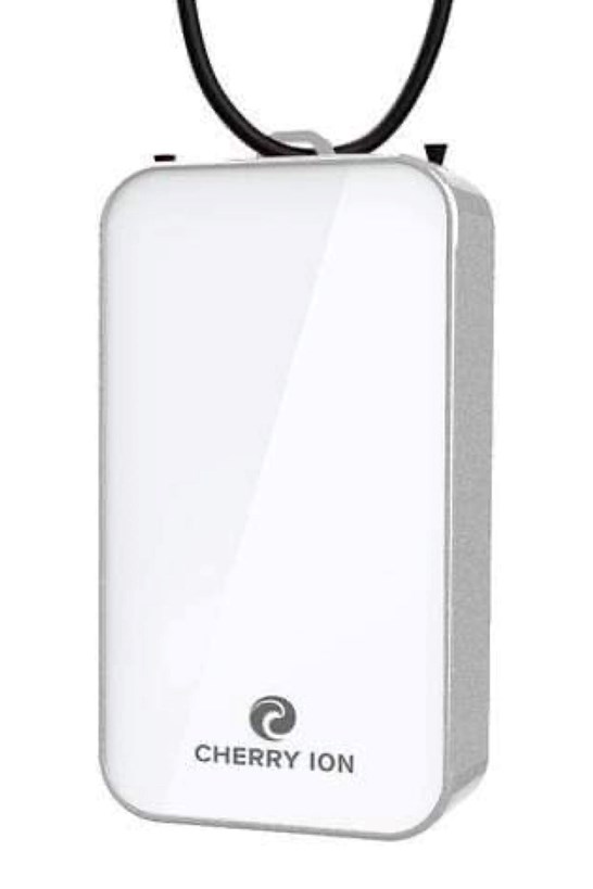 Cherry Ion Personal Wearable Air Purifier (White-Silver)