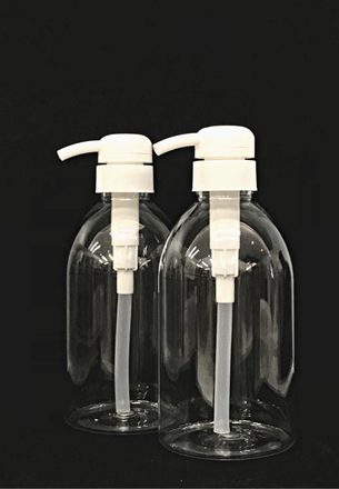 Bright Bottles - 500ml Set of 2 Pet Clear Pump Soap Dispenser