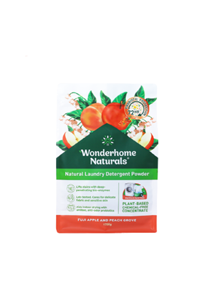 Wonderhome Naturals Natural Laundry Detergent Powder Eco Pouch - Fuji Apple and Peach Groove 1.7kg