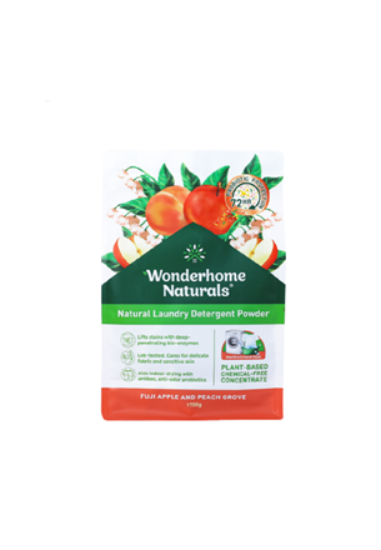 Wonderhome Naturals Natural Laundry Detergent Powder Eco Pouch - Fuji Apple and Peach Groove 1.7kg