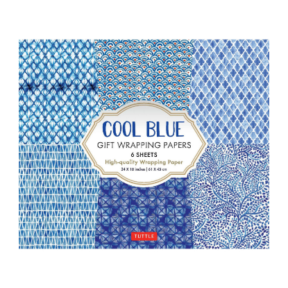 Tuttle - Cool Blue Gift Wrapping Paper (Set of 6)