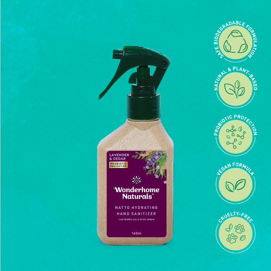 Wonderhome Naturals Natto Hydrating Hand Sanitizer - Lavender Cedar 165ml