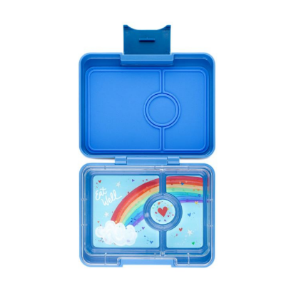 Yumbox Snack Sky Blue (with Rainbow Tray & Cloud Print Lid)