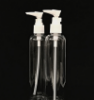 Bright Bottles - 250ml Set of 2 PET Cylindrical Clear Pump Lotion Dispenser with clip