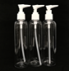 Bright Bottles - 250ml Set of 3 PET Cylindrical Clear Pump Lotion Dispenser with clip