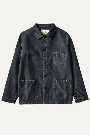 Le Mont Saint Michel - Moleskin Vintage Washed Work Jacket (Black) Men