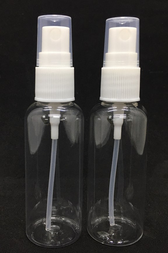 Bright Bottles - 50ml Pet Cylindrical (Clear-Spray) set of 2