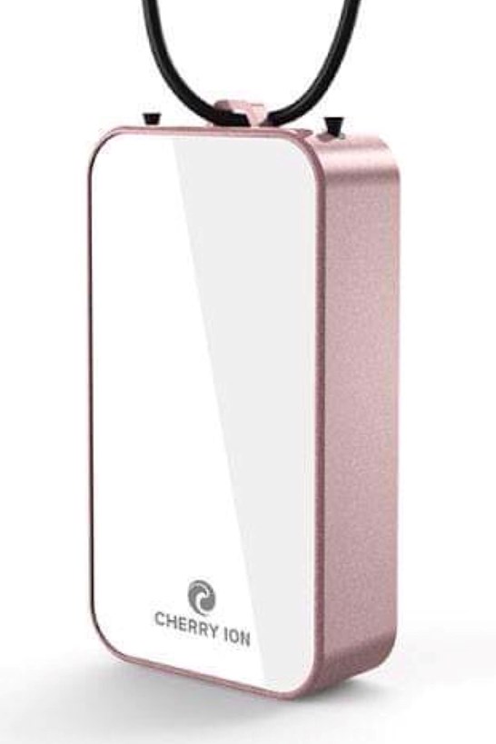 Cherry Ion Personal Wearable Air Purifier (White-Rose Gold)