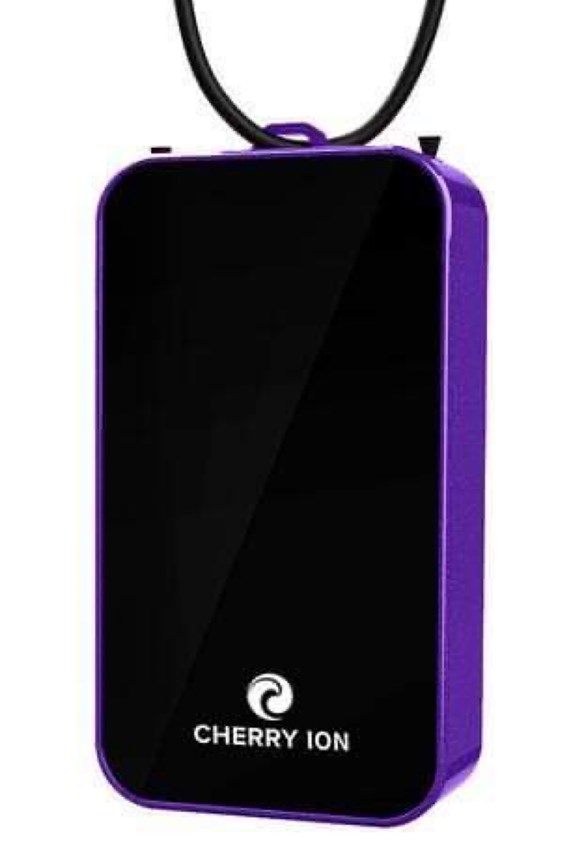 Cherry Ion Personal Wearable Air Purifier (Black-Violet) 