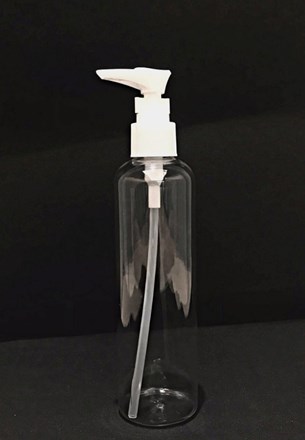 Bright Bottles - 250ml Pet Cylindrical Clear Pump Lotion Dispenser with clip