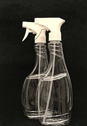 Bright Bottles - 500ml Set of 2 Pet Clear Glass Cleaner Bottle Trigger Spray