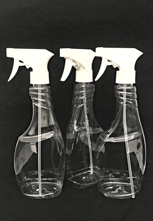 Bright Bottles - 500ml Set of 3 Pet Clear Glass Cleaner Bottle Trigger Spray