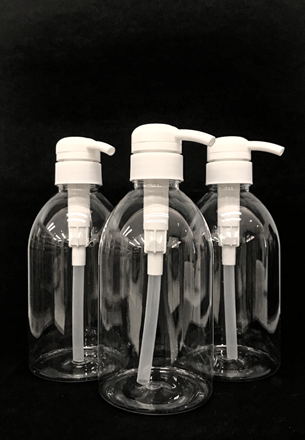 Bright Bottles - 500ml Set of 3 Pet Clear Pump Soap Dispenser