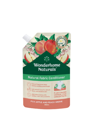 Wonderhome Naturals Natural Fabric Conditioner Eco Pouch - Fuji Apple and Peach Grove 800ml
