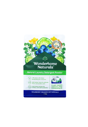 Wonderhome Naturals Natural Laundry Detergent Powder Eco Pouch - Wildberry and Seaside Botanicals 1.7kg