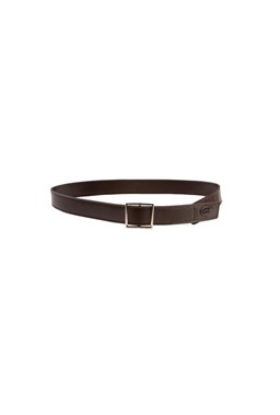 Myself Belts - Leather Belt (Dark Brown) with Square Buckle (L)