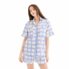 Slip to Sleep Classic Collection Cotton Satin - Blue Grids (Shorts)