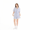 Slip to Sleep Classic Collection Cotton Satin - Blue Grids (Shorts)