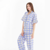 Slip to Sleep Classic Collection Cotton Satin - Blue Grids (Pants)