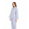  Long Sleeve & Pants Collection Cotton Satin - Blue Grids