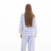  Long Sleeve & Pants Collection Cotton Satin - Blue Grids