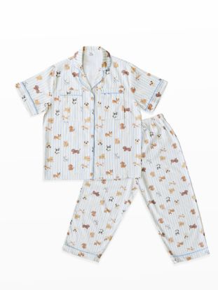 Slip to Sleep Thai Designer Collection Combed Cotton Satin - Cream Pup (Pants) (XL)
