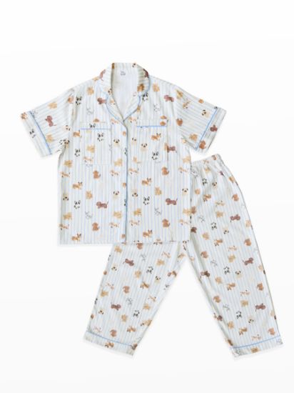 Slip to Sleep Thai Designer Collection Combed Cotton Satin - Cream Pup (Pants) (XL)