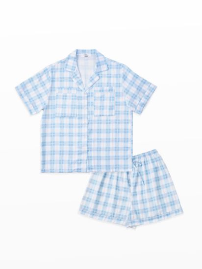 Slip to Sleep Holiday Collection Cotton Satin - Blue Bliss (Shorts)