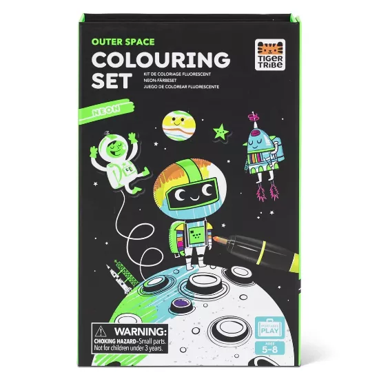 Tiger Tribe Neon Colouring Set - Outer Space